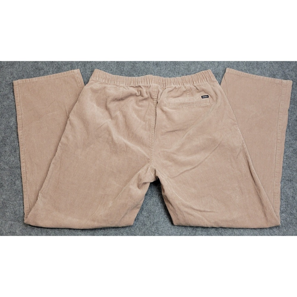 RVCA Corduroy Pants Mens Large Tan Americana Drawstring Y2K Grunge Skater Rocker